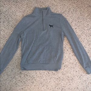 Grey Pink Half Zip